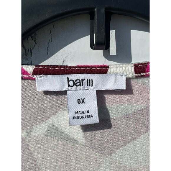 Bar III Womens Sleeveless Abstract Print Top 0X Multicolor self lined front body - Picture 5 of 9